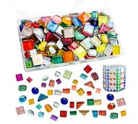 GiantGo 200g Vibrant Crystal Mosaic Tiles Kit - Child-Safe DIY Craft Supplies for Home Decor, Bathroom & Kitchen Art Projects - Reusable Mini Tiles, Mixed Colors, Easy Grip Design