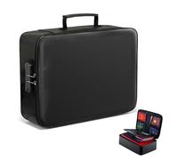 GIANTLUMl Document Bag with Lock,Fireproof 3-Layer File Storage Case with Water-Resistant Zipper,Document Safe Portable Travel Home Organizer Bag for Laptop,Home&Office,Certificates,Gifts for Him