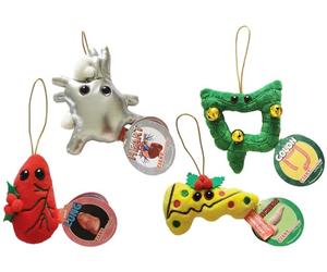 GIANTmicrobes Organ Plush Ornaments Pack - Deck The Halls with Festive Heart, Colon, Lung & Pancreas - Science Ornaments, Medical Assistant Ornament, Secret Santa Gifts, Surgical Tech Gifts