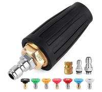 GIANTOOL Turbo Nozzle Pressure Washer, 4000PSI 360°Rotating Power Washer Nozzles (Max 5000PSI) with 1/4”and 3/8” Quick Connect, 7 Pressure Washer Nozzle Tips Set for Concrete, Brick, Driveway(4.0 GPM)