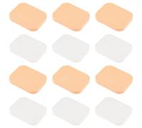 Giantree 12Pcs Square Makeup Sponges, for Foundation Facial Powders Puff Cosmetic Sponge, Square Foam Pad Powders Blender for Liquid Foundation Cream Powder Concealer - Wet Dry Use (Skin Color+White)