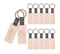 Giantree 12Pcs Wooden Keychain Blanks, Laser Engraving Blanks Wooden Ornaments, Key Chain Bulk Wood Rings, Wood Blanks for Crafts Ring Pet Tag for DIY, Crafts Gift, Pet Tags Key Ring Key Tag