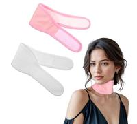 Giantree 2-Pack Castor Oil Neck Wraps, Organic Castors Oils Necks Wraps, Reusable Castor Oil Neck Patches, Suitable for Thyroid Neater Anti-Stain Anti-Leakage Suitable for Men and Women (White + Pink)