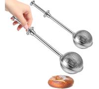 Giantree 2 Pcs Powdered Sugar Flour, Powdered Sugar Shaker Duster, Flour Dispenser Shaker with 18/8 Stainless Steel Fine Mesh Dispenser Sugars and Spring Operated Handle for Sugar and Spices