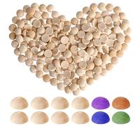 Giantree 200 Pcs Half Wood Balls, 12mm Unfinished Round Split Natural Wood Balls for Paint DIY Craft Kids Arts Toy Home Party Decoration(12mm)