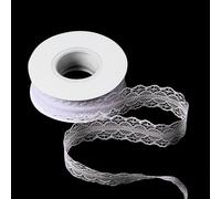 Giantree 25 Yards White Lace Trim Ribbon, 1.2 Inch Wide Lace Fabric Floral Vintage Pattern Roll Ribbons for Gift Wrapping Handbook Wedding Decoration DIY Crafts Sewing Flower Design