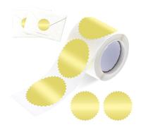 Giantree 250 Gold Foil Embossing Stickers, 2" Round Labels, Metallic Seals for Package Wedding Envelope Graduation Certificate Wafer Seals with Serrated Edge