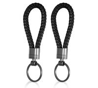 Giantree 2Pcs PU Leather Keychains, Key Chain Strap Key Rings Men, Keychain with Zinc Alloy, Key Ring Car Keychain, Lanyard for Keys Personalised Keyring for Men and Women Car Home Office Key(Style A)