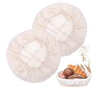 Giantree 2Pcs Round Bread Proofing Basket Cloth, Sourdough Banneton Basket Liner, Bowl Covers for Bread Proofing Baking Dough Basket Cover, Natural Rattan Banneton Bread Baking Supplies