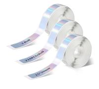 Giantree 3 Rolls D30 Adhesive Reflective Label Maker Tape, Thermal Label Printing Paper Household Storage Labels Tape for Christmas Home Office School Organization, Gift for Decoration (15mmx30mm)