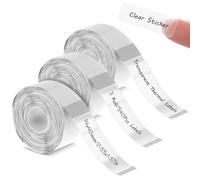 Giantree 3 Rolls Label Maker Tape, 0.55x1.57 inch Self-Adhesive Clear Thermal Labels, Adapted for Home/School/Office Name Price Shelf Life Classification