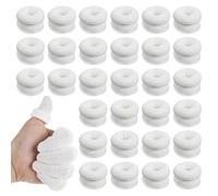 Giantree 30 Pcs Cotton Finger Cots, Tubular Finger Bandages Breathable Elastic Reusable Finger Covers Non-Slip Finger Gloves Thumb Protector Finger Roll for Work Kitchen Garden Sculpture(White)