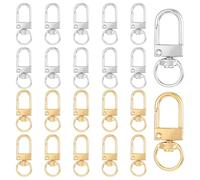 Giantree 30 Pcs Metal Lobster Claw Buckles, Swivel Snap Keychains Clip Hooks, Lanyard Swivel Snap Hooks, Keychain Hook with Key Rings for Making Keychain DIY Crafts Jewelry Making Pet Collars