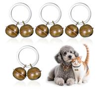 Giantree 4-Pack Pet Dog Cat Bells, Loud Dog and Cat Collar Bells, Large Dogs Tracker, Metal Pets Bell, Vintage Copper Collar Charms for Outdoor Safety Pet Tracking Hiking and Walking