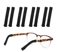Giantree 4 Pairs of Glasses Ear Pads, Soft Elastic Glasses Ear Pad, Nylon Glass Arms Pads, Non-Slip Glass Arm, Soft Knitted Eyeglass Arm Pad, Suitable for Behind-The-Ear Eyeglasses, Black
