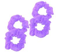 Giantree 4 Pcs Orange Scrunchie for hair 80s, Elastics Neon Orange Scrunchie Bulk Large Scrunchies Solid Neon Thick Hair Ties for Women Girls(Purple)