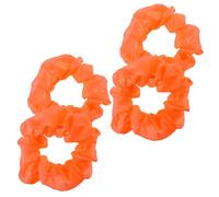 Giantree 4 Pcs Orange Scrunchie for hair 80s, Elastics Neon Orange Scrunchie Bulk Large Scrunchies Solid Neon Thick Hair Ties for Women Girls