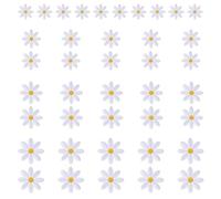 Giantree 40 Pieces of 4 Sizes of Flower Hot Stamping Patches, Daisy Hot Stamping Patches, Cute Daisy Embroidery Appliques, Fashionable Flower Patch for Clothes Bags Shoes Jackets Jeans