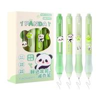 Giantree 4Pcs Erasable Ballpoint Pen, Cute Panda Pen, Retractable Erasable Gel Pens Cute Panda for Kids, Smooth Write Quick Dry Easy to Erase(Style A)