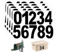 Giantree 5 Sheets of Mailbox Number stickers, 3 Inch Waterproof Vinyl Large Decals Self Adhesive House numbers, for Signs Cars Doors Business Address numbers (Black)