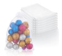 Giantree 50 Pcs White Organza Bags, 5x7 Inches Clear Mesh Jewelry Bag with Drawstring, Wedding Party Christmas Favor Bag, Mini Candy Bags for Partys Favors Jewelry Candy and Wedding Party Favors