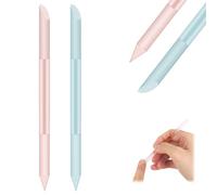 Giantree Glass Cuticle Pusher, 2 Pcs Nail Cuticle Remover Tool, Double Head Nail File Manicure Cuticle Stick Women Professional Cuticle Glass Polisher for Natural Nails Cuticles Care(Light blue+Pink)