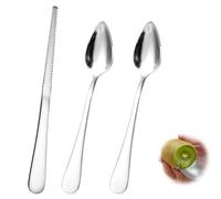 Giantree Grapefruit Spoon, Serrated Edge Grapefruit Knife, Stainless Steel Grapefruit Utensil Tool Dessert Spoons for Citrus Lemon Kiwi Salads Melon Lime Pitaya Apple Fruit Puree (3)