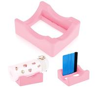 Giantree Silicone Cup Holder with Built-in Slot, Cup Cradle for Crafting Use to Apply Vinyl Decal Small Tumbler Stand Cup Holder with Felt Edge Squeegee Suit for Glass Cups Bottles Mugs(Pink)