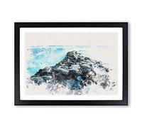 Giants Causeway in Bushmills Watercolour Framed Print | A2 Black Framed Wall Art | Ready to Hang | Modern Historical Picture | Living Room Bedroom Lounge Office