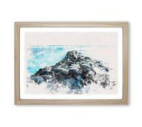 Giants Causeway in Bushmills Watercolour Framed Print | A2 Oak Framed Wall Art | Ready to Hang | Modern Historical Picture | Living Room Bedroom Lounge Office