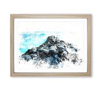 Giants Causeway In Bushmills Watercolour Modern Framed Print | A3 Oak Framed Wall Art | Ready to Hang | Modern Historical Picture | Living Room Bedroom Lounge Office