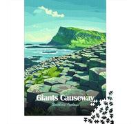 Giant's Causeway, Northern Ireland Illustration 1000 Piece Jigsaw, 52x38cm/1000pcs
