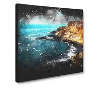 Giant's Causeway Northern Ireland Paint Splash Canvas Print | Gallery Wrapped 30mm Frame Wall Art | 20x20 inches | Ready to Hang | Modern Picture | Living Room Bedroom Lounge Office