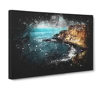 Giant's Causeway Northern Ireland Paint Splash Canvas Print | Gallery Wrapped 30mm Frame Wall Art | 30x20 inches | Ready to Hang | Modern Picture | Living Room Bedroom Lounge Office