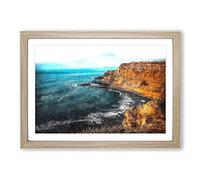 Giant's Causeway Northern Ireland Painting Framed Print | A2 Oak Framed Wall Art | Ready to Hang | Modern Historical Picture | Living Room Bedroom Lounge Office