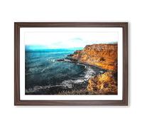 Giant's Causeway Northern Ireland Painting Framed Print | A2 Walnut Framed Wall Art | Ready to Hang | Modern Historical Picture | Living Room Bedroom Lounge Office