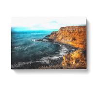 Giant's Causeway Northern Ireland Painting Modern Art Canvas Wall Art Print Ready to Hang, Framed Picture for Living Room Bedroom Home Office Décor, 60x40 cm (24x16 Inch)