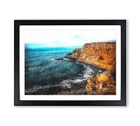 Giant's Causeway Northern Ireland Painting Modern Art Framed Print | A4 Black Framed Wall Art | Ready to Hang | Modern Historical Picture | Living Room Bedroom Lounge Office
