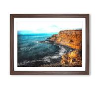 Giant's Causeway Northern Ireland Painting Modern Art Framed Print | A4 Walnut Framed Wall Art | Ready to Hang | Modern Historical Picture | Living Room Bedroom Lounge Office