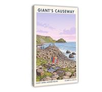Giants Causeway Travel Ireland Irish Northern Landscape Canvas Poster Bedroom Decor Landscape Office Room Decor Gift 16" L X 24" W