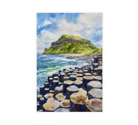 Giants Causeway Watercolor Poster Wall Art Giants Causeway Wall Hanging Home Décor Gift Art Lovers United Kingdom Art Unframe 16x24inch