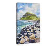 Giants Causeway Watercolor Poster Wall Art Giants Causeway Wall Hanging Home Décor Gift Art Lovers United Kingdom Art Frame 16x24inch