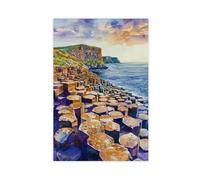 Giants Causeway Watercolor Poster Wall Art Giants Causeway Wall Hanging Home Décor Gift Art Lovers United Kingdom Unframe 24x36inch