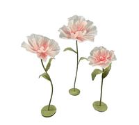 Giants Flowers Decorations 3-piece Set Enlarged Double-layer Silk Flower Handmade with Flexible Stem and Base 3D Decorative Flowers for Reception Wedding Banquet Ceremony Party(Pinks)