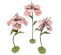 Giants Flowers for Decoration Set of 3 Artificial EVA Handmade Flowers with Base The Root Can Be Bent and Shaped for Birthday Wedding Arrangement(Bright red)