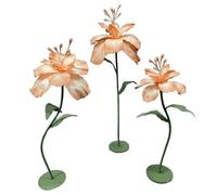 Giants Flowers for Decoration Set of 3 Artificial EVA Handmade Flowers with Base The Root Can Be Bent and Shaped for Birthday Wedding Arrangement(Bright red)