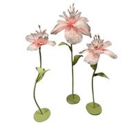 Giants Flowers for Decoration Set of 3 Artificial EVA Handmade Flowers with Base The Root Can Be Bent and Shaped for Birthday Wedding Arrangement(Bright red)