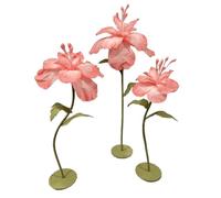 Giants Flowers for Decoration Set of 3 Artificial EVA Handmade Flowers with Base The Root Can Be Bent and Shaped for Birthday Wedding Arrangement(Bright red)