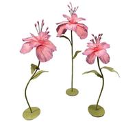 Giants Flowers for Decoration Set of 3 Artificial EVA Handmade Flowers with Base The Root Can Be Bent and Shaped for Birthday Wedding Arrangement(Bright red)