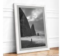 Giants of Stone Coastal Framed Wall Art Print A3 (42×29.7cm) White, Wall Decor for Living Room, Bedroom, Office & Home, Ready to Hang, Art Gift